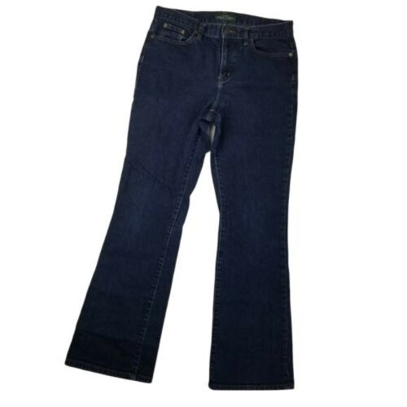 Polo Ralph Lauren Womens Sz 10 Boot Cut Jeans Blue Mid Rise Dark Wash W32 L29.5 - Picture 11 of 12